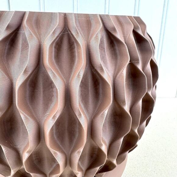 Modern Geometric Planter Pot, Chain Planter Pot, Indoor, Textured Planter - Picture 5 of 9